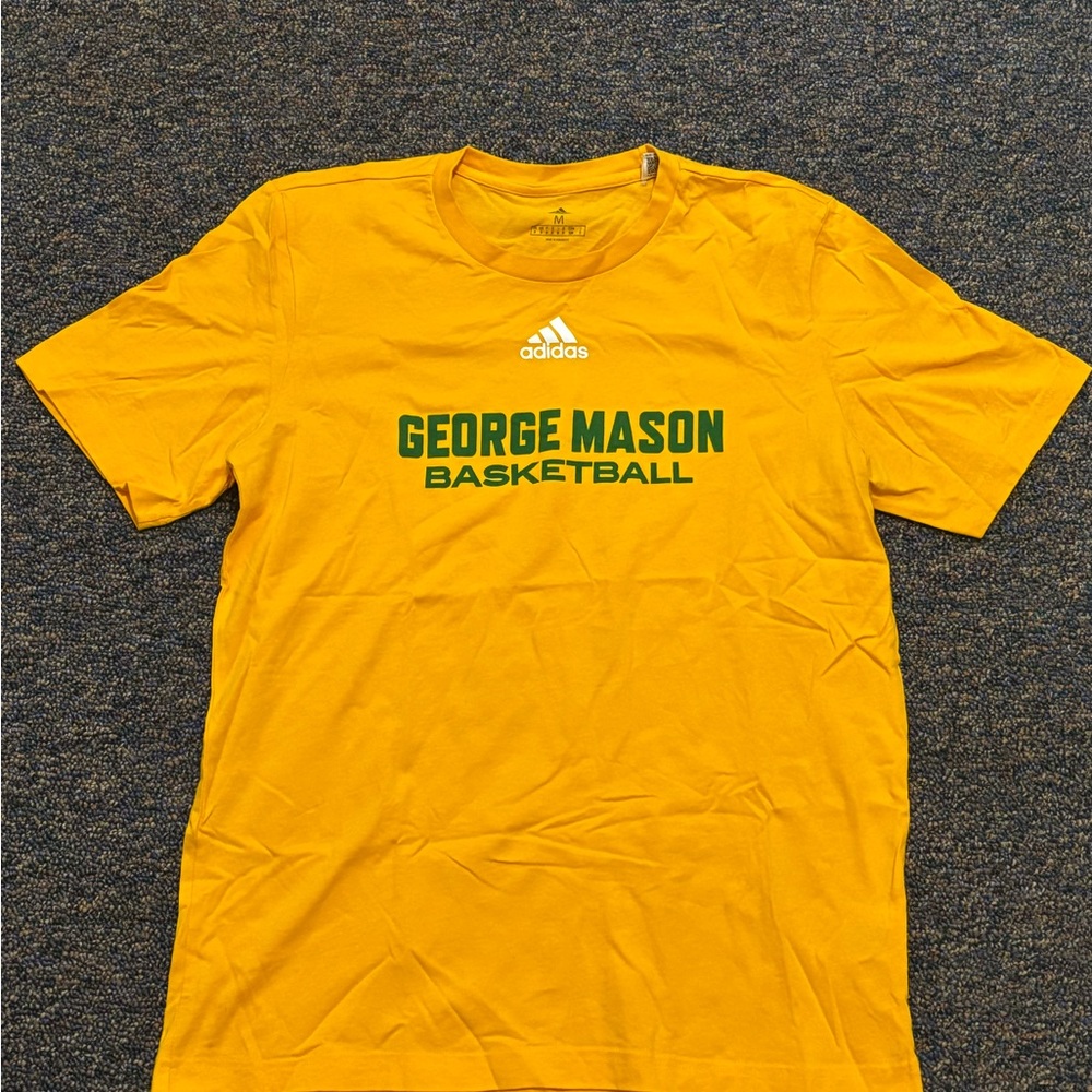 Adidas Yellow George Mason Basketball Men's Shirt Size Medium